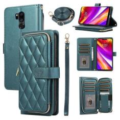 Imagem de Furiet Argyle Capa carteira para LG G7 ThinQ com alça de pulso alça de ombro 9+ compartimento para cartão com zíper capa de telefone para LGG7 One G 7 Plus LG7 Fit LG7ThinQ 7G Thin Q G7+ G7thinq