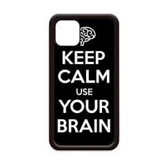Imagem de Capa Keep Calm Use Your Brain Preta para iPhone 11 Pro Max para Apple Mobile Case