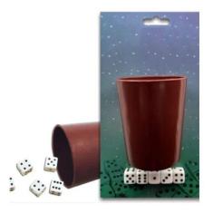 Imagem de Kit Copo Jogar Dados + 5 Dados De Jogos Tabuleiro Cartas - Tacolândia