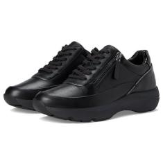 Imagem de Clarks Tênis feminino com zíper Tivoli, Couro preto combinado, 36