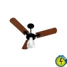 Imagem de Ventilador De Teto Economiq Super Delta Preto 3 Pás em Madeira Globo A