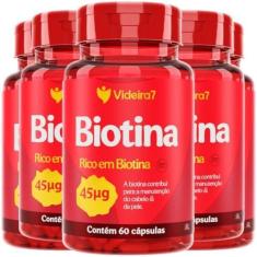 Imagem de BIOTINA 45MCG 150% DA IDR 1 CÁPSULA AO DIA 60 CÁPSULAS – VIDEIRA7 | KIT COM 5