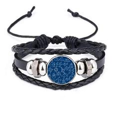 Imagem de DIYthinker Pulseira geométrica de ciência matemática, de couro trançado, com contas