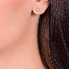 Imagem de Brinco Rommanel Banhado Ouro Pequena Bolinha Fosca Segundo Furo 526031