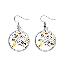 Imagem de Brinco de prata com bandeira de futebol da Alemanha com padrão de cultura, brincos pendentes, joia feminina