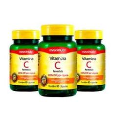 Imagem de Kit 03 Vitaminas C Revestida 100% IDR 60 Capsulas Loja Maxinutri