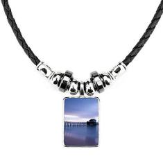 Imagem de DIYthinker Colar Ocean House Water Science Nature Picture Jewelry Torque Leather Rope Pendant