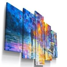 Imagem de Quadros Decorativos Abstrato Praça Bosque Sala Quarto