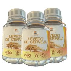 Imagem de Levedo De Cerveja - 60 Cápsulas 400Mg Kit Com 3 Potes