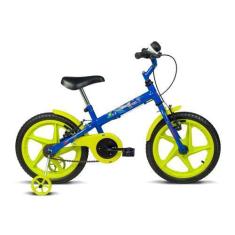Imagem de Bicicleta Infantil Aro 16 Rock Azul com Rodinhas de Treinamento Verden