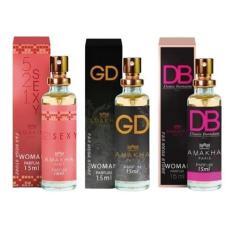 Imagem de Kit 3 Perfume Feminino Amakha Paris 521 Sexy Gd Db