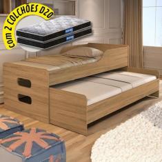 Imagem de Bicama Solteiro Cama com Auxiliar Bibox e 02 Colchões Probel D20 Guard