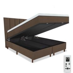 Imagem de Cama Box Baú e Colchão Magnético Massageador + Cabeceira - Eco New Gol