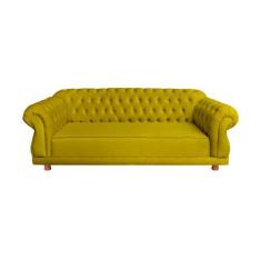 Imagem de Dois Sofás Chesterfield Elisabeth 1,80 - Suede Amarelo  / sala de esta