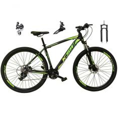 Imagem de Bicicleta Aro 29 Ksw Xlt 24v Câmbio Shimano Acera K7 Garfo Trava Freio A Disco - Preto-verde Tam.17