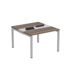 Imagem de Mesa Plataforma Dupla com Pé de Aço para Coworking 110x120 Pdc11/12/2p Walnut/Cinza