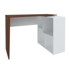 Imagem de escrivaninha com estante urban flex ipê e branca