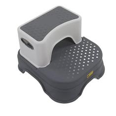 Imagem de Banquinho Infantil Antiderrapante Duplo Com Ajustável Base Alargada Banco Ergonômico para Crianças Material PP Ecologicamente Correto para Design Estável e Antiderrapante de