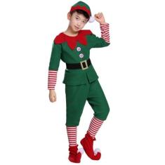 Imagem de Fantasia de duendes de Natal para mulheres, fantasia de Natal,Traje festivo de fantasia de ajudante do Papai Noel - Traje de vestido de elfos de férias para crianças e adultos, roupas de cosplay para