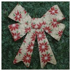 Imagem de Kit 10 Enfeite Árvore Natal Laço Decorado Com Flores 46 Cm
