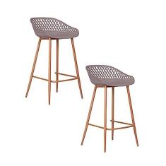 Imagem de Kit 2 Banquetas Polipropileno e Aço Mônaco Média Fratini Cardo Camurça