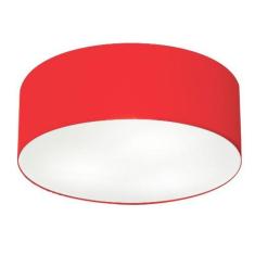 Imagem de Plafon Cilíndrico Md-3006 Tecido 60X15cm Bivolt Vermelho
