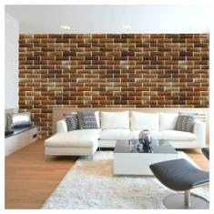 Imagem de Papel De Parede Adesivo Tijolo Marrom 300X52Cm