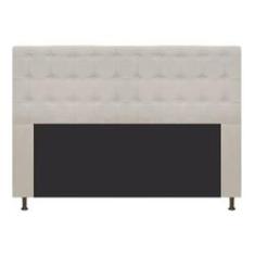 Imagem de Cabeceira Estofada Dama 195 Cm King Size com Botonê Bege