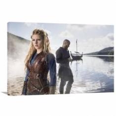 Imagem de Quadro decorativo Vikigns Ragnar e Lagertha - Tela em Tecido