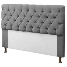 Imagem de Cabeceira Sofia 140 cm Cama Box Casal Quarto Estofado Decoração Montanaris Decor Suede  Escuro