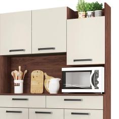 Imagem de Armário De Cozinha Compacta 132cm Stella K02 Nogueira/off White - Mpozenato