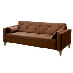 Imagem de Sofá Houston 1,80X Veludo Marrom Cookie - Dominic Decor