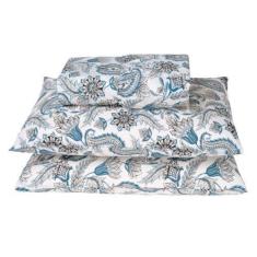 Imagem de Jogo De Lençol King 180 Fios Dia A Dia Azul Ramo Valle Enxovais 3 Peça