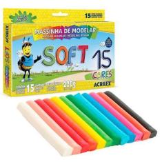 Imagem de Massinha De Modelar Soft Acrilex 15 Cores Infantil Escolar