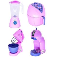 Imagem de Kit Cozinha Infantil 4 Brinquedos Eletrodomésticos