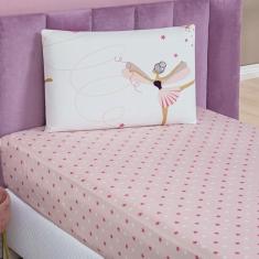 Imagem de Jogo de Cama Lençol Carrosel Solteiro 02 Peças Infantil Estampado Divertido - Bailarina Ballet