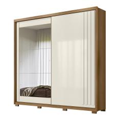 Imagem de Guarda Roupa Casal Dhara Freijó Off White Com Espelho Moval