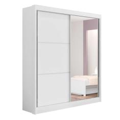 Imagem de Guarda Roupa Solteiro Com Espelho 2 Portas 3 Gavetas 100% Mdf Athenas D'doro Cor:branco