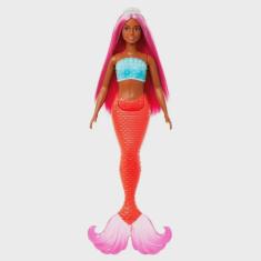 Imagem de Boneca Barbie Sereia Cauda Laranja Fluorescente HRR02 HRR04 - Mattel