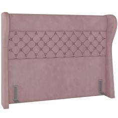 Imagem de Cabeceira Cama Box King 195 cm P05 Madrid Veludo Rosê - Lyam Decor