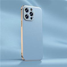 Imagem de Capa de telefone de couro para iphone 14 12 11 13 15 pro max 15pro 14pro chapeamento proteção de lente completa capa traseira, azul (a006), para iphone 12pro max