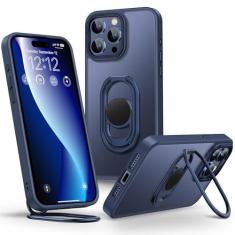 Imagem de Shields Up Capa para iPhone 14 Pro com suporte, capa de telefone transparente com suporte de anel duplo [ajustável e dobrável] capa protetora fosca à prova de choque para iPhone 14 Pro 6,1 polegadas -