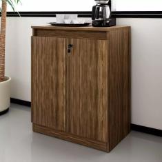 Imagem de Balcão para escritório - Nogal - Com chave - 74,5X60 - TecnoMobili