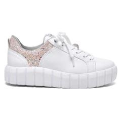 Imagem de Tênis Casual Feminino Maxi Glitter Branco Quartzo Via Marte 23-10901-01