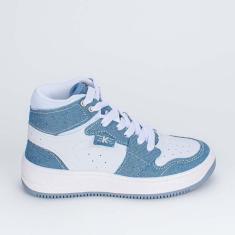 Imagem de Tênis Infantil Cano Alto Kidy Casual Urbano Branc-Feminino