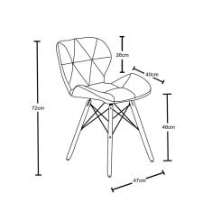 Imagem de Kit 06 Cadeiras Charles Eames Eiffel Slim Wood Estofada - 