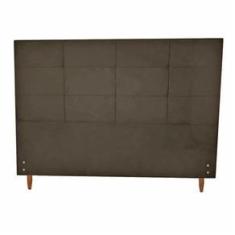 Imagem de Cabeceira Estofada Raissa para Cama Box Casal Queen Size Suede Marrom 158cm JBF