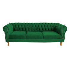 Imagem de Sofa Chesterfield Duque Verde Bandeira 2M Sala Recepcao Barbearia - No