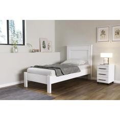Imagem de Cama De Solteiro 100% Mdf Munique Branco - Village Móveis