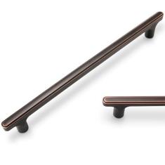 Imagem de POVEFONK Pacote com 10 puxadores de armário de cozinha de bronze polido a óleo 192 mm Puxadores de gaveta pretos puxadores de gaveta ferragens de armário de cozinha puxadores de gaveta puxadores de